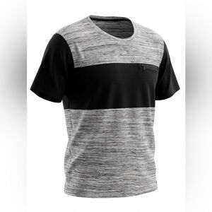 GUESS Men’s Colour Block Tee with Zipper Pocket